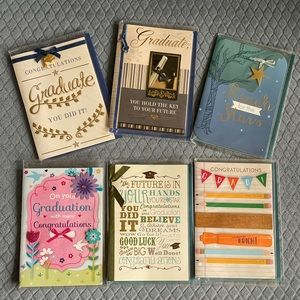 NEW Box of 6 Multi Embellished Congratulations Graduation Cards with Envelopes